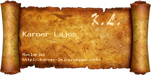 Karner Lajos névjegykártya